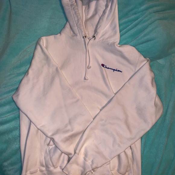 Small Men’s white Champion Reverse Weave Hoodie - Picture 2 of 2